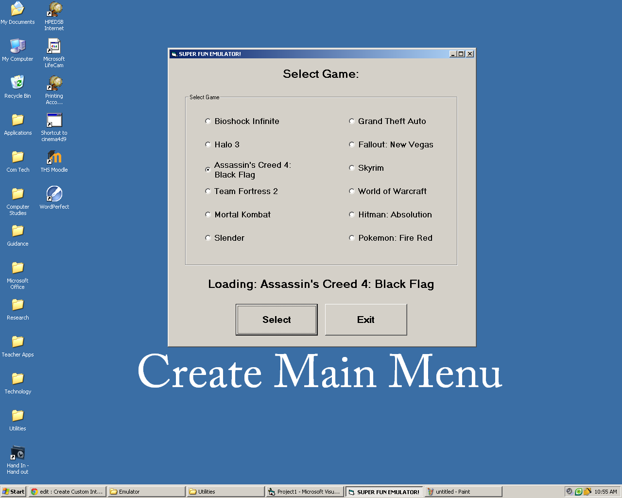 Create Main Menu in Visual Basic