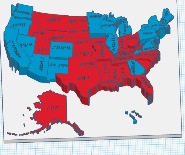 Us Map for the Blind