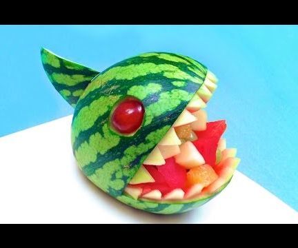Fruit Carving Tutorial: How to Make a Watermelon Piranha Bowl