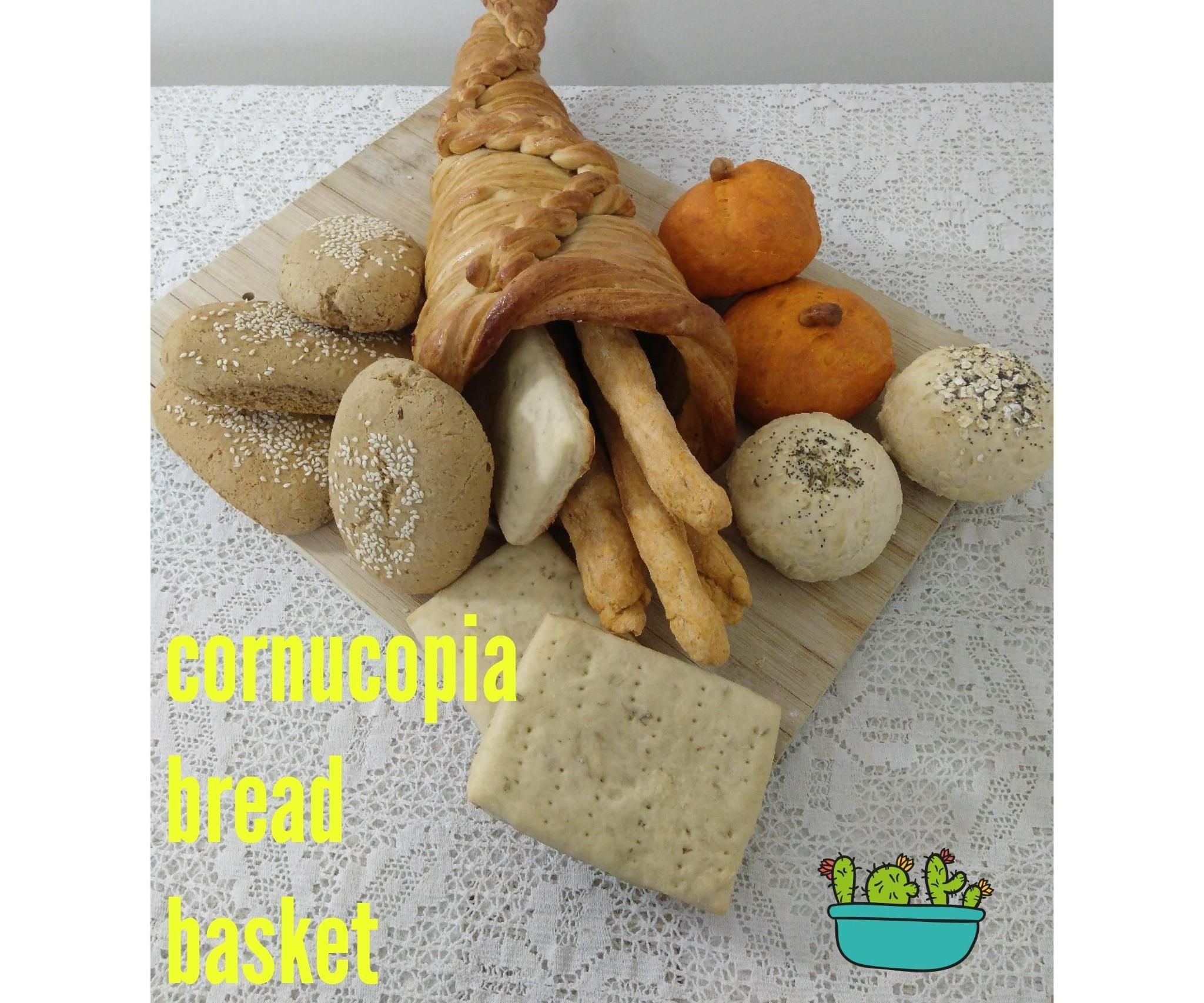 Thanksgiving (Vegan) Bread Platter in Cornucopia
