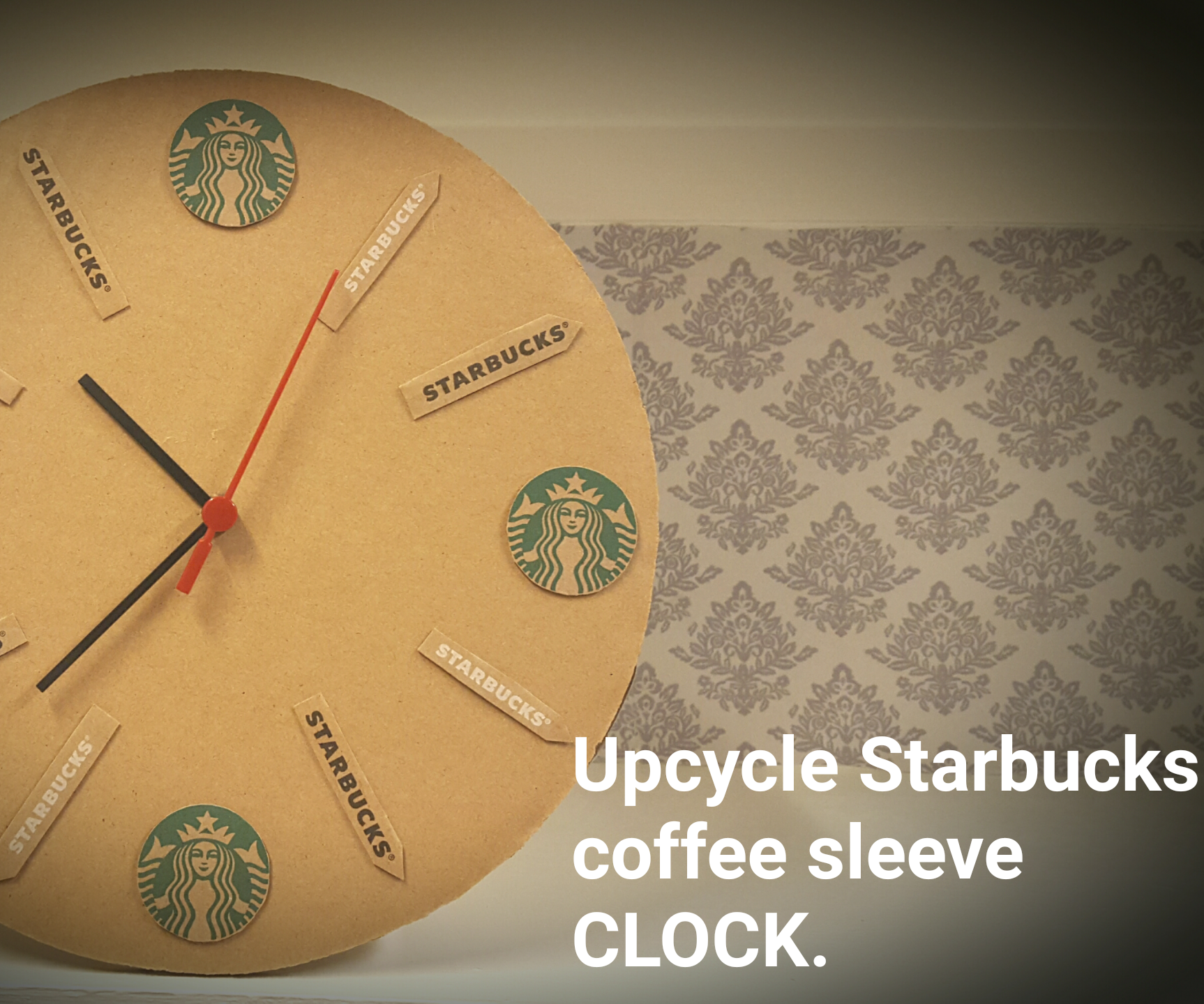 Starbucks Coffee Sleeves Upcycle Clock