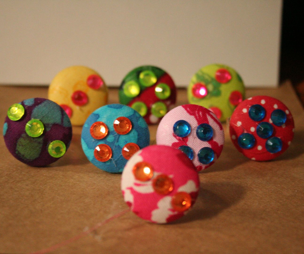 Blinged-Up Button Rings