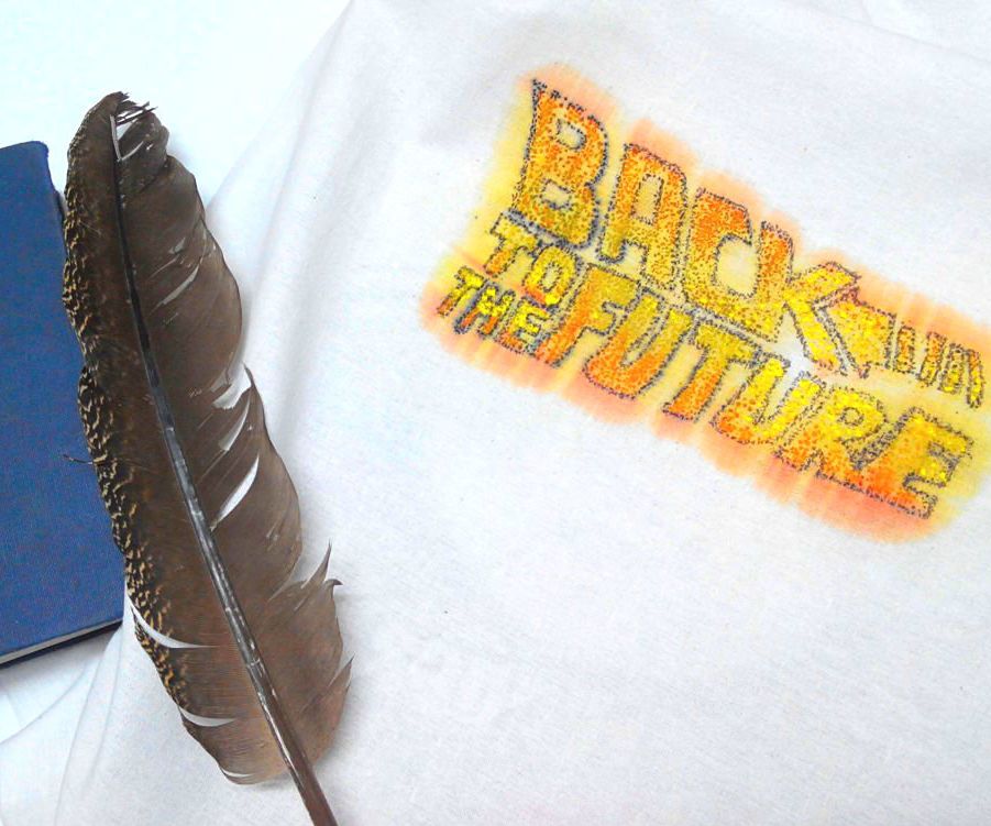 DIY Back to the Future cloth print using crayons!