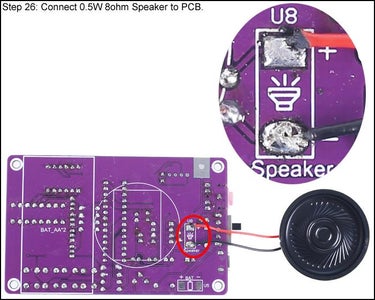 Connect 0.5W 8ohm Speaker to PCB