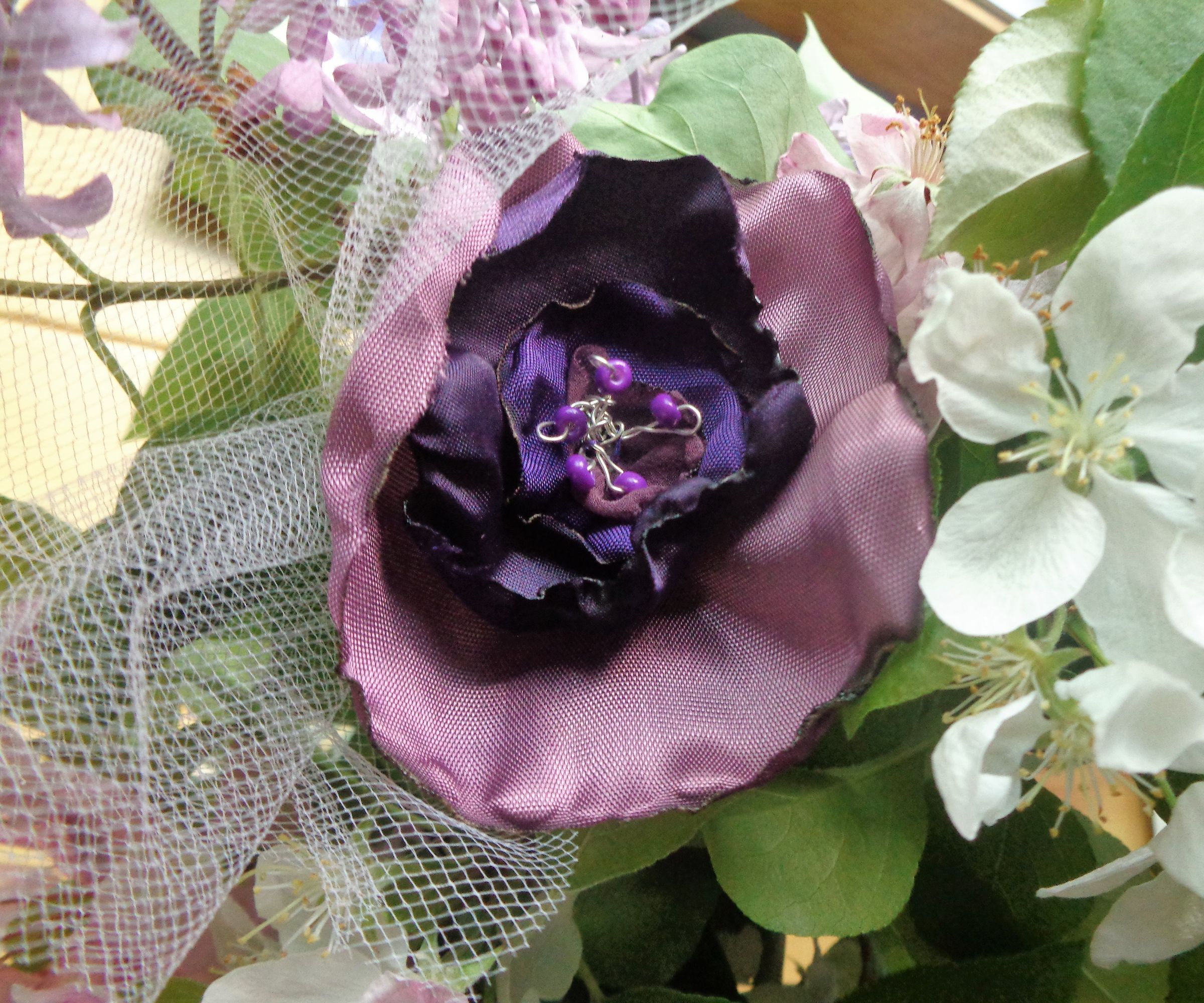 Elegant Indigo Flower Barrette  