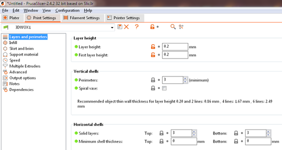 Configure the Prusa Slicer Settings