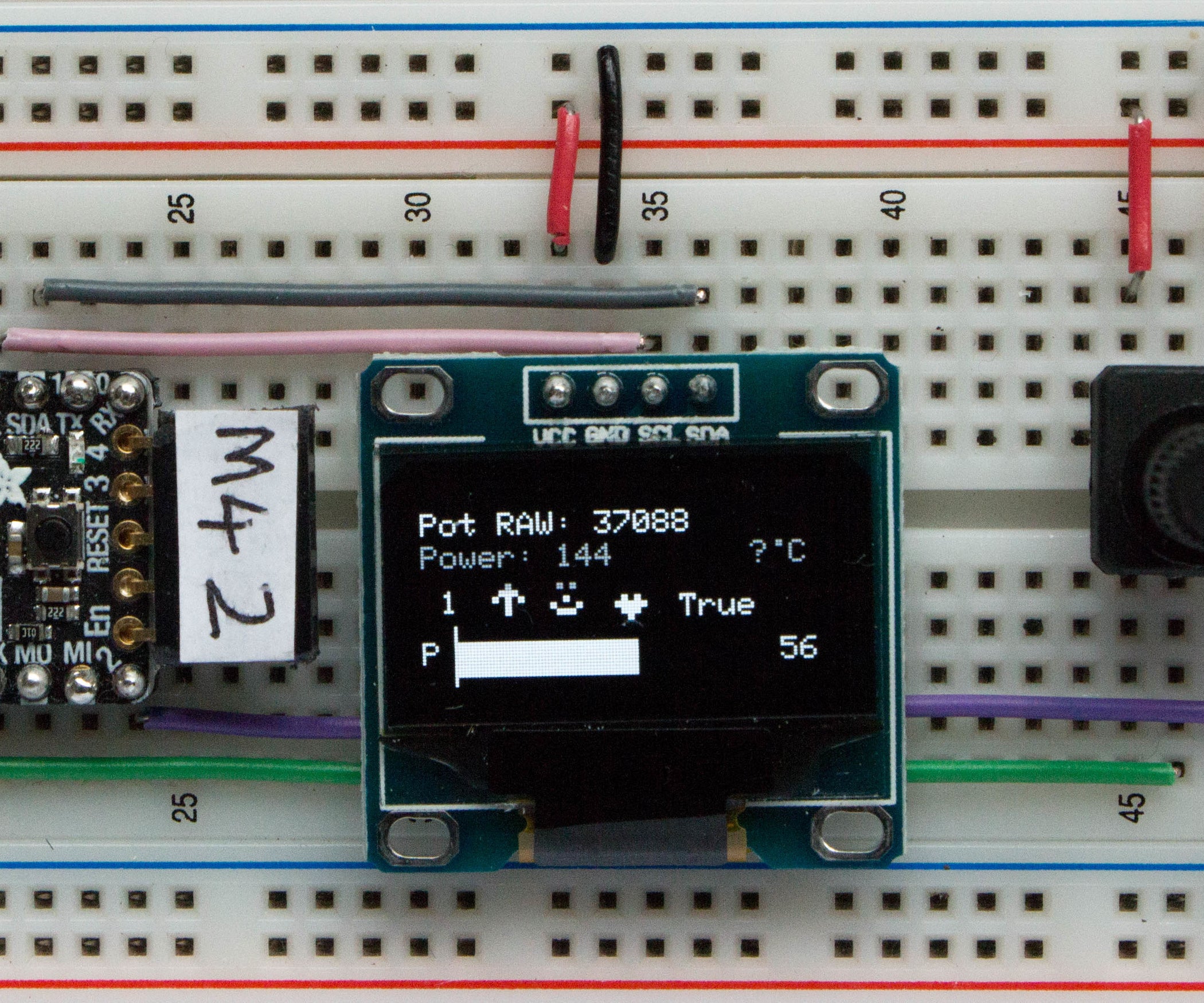 Graphics On A Ssd1306 I2c Oled 128x64 Display With Circuitpython Using An Itsybitsy M4 Express 8983