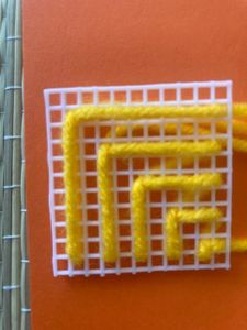 The Leaf Pattern With Yellow Yarn - Step 1