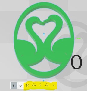 Swan Heart Necklace: 3D Printed 