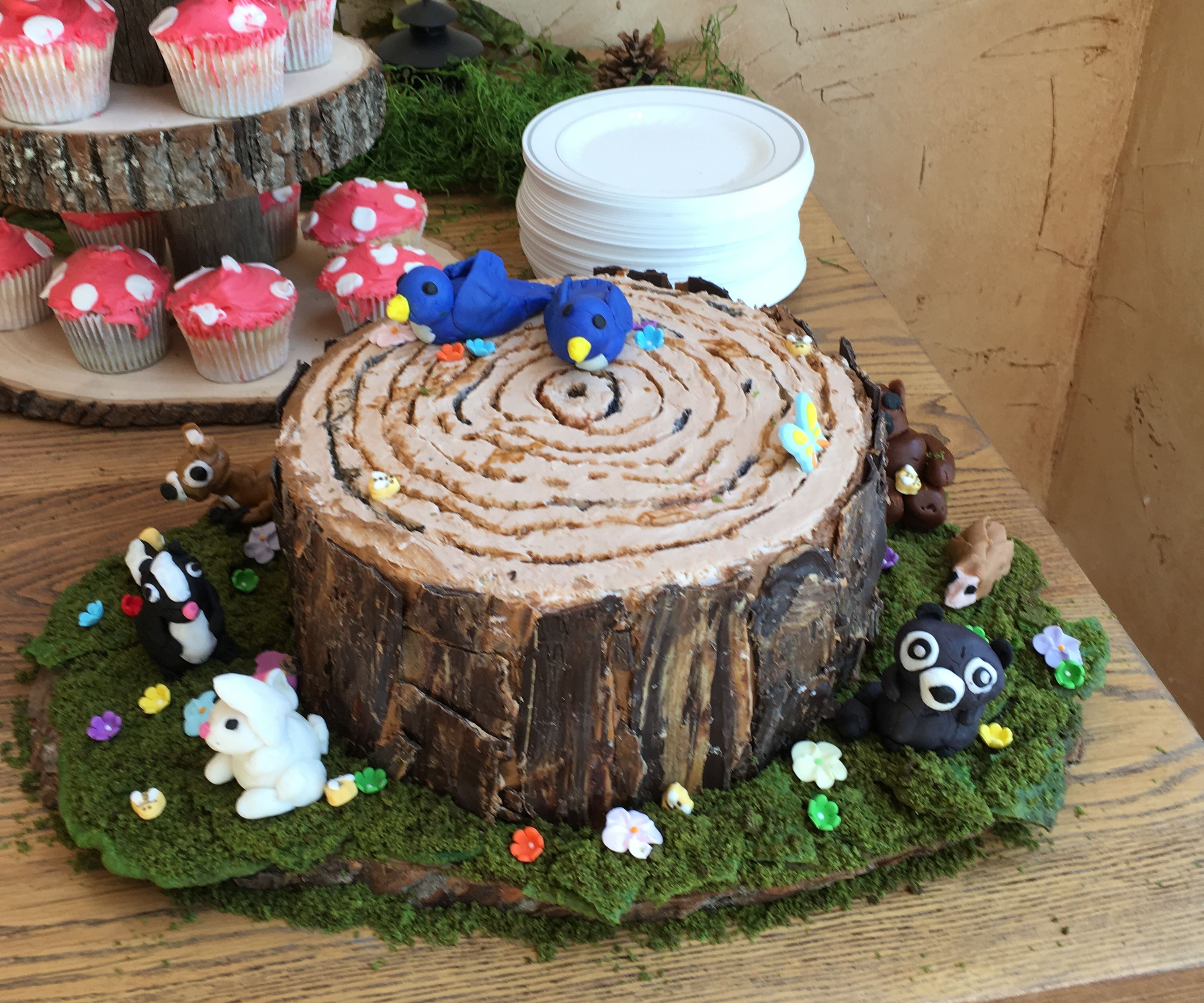 Woodland Creatures Shower Cake 
