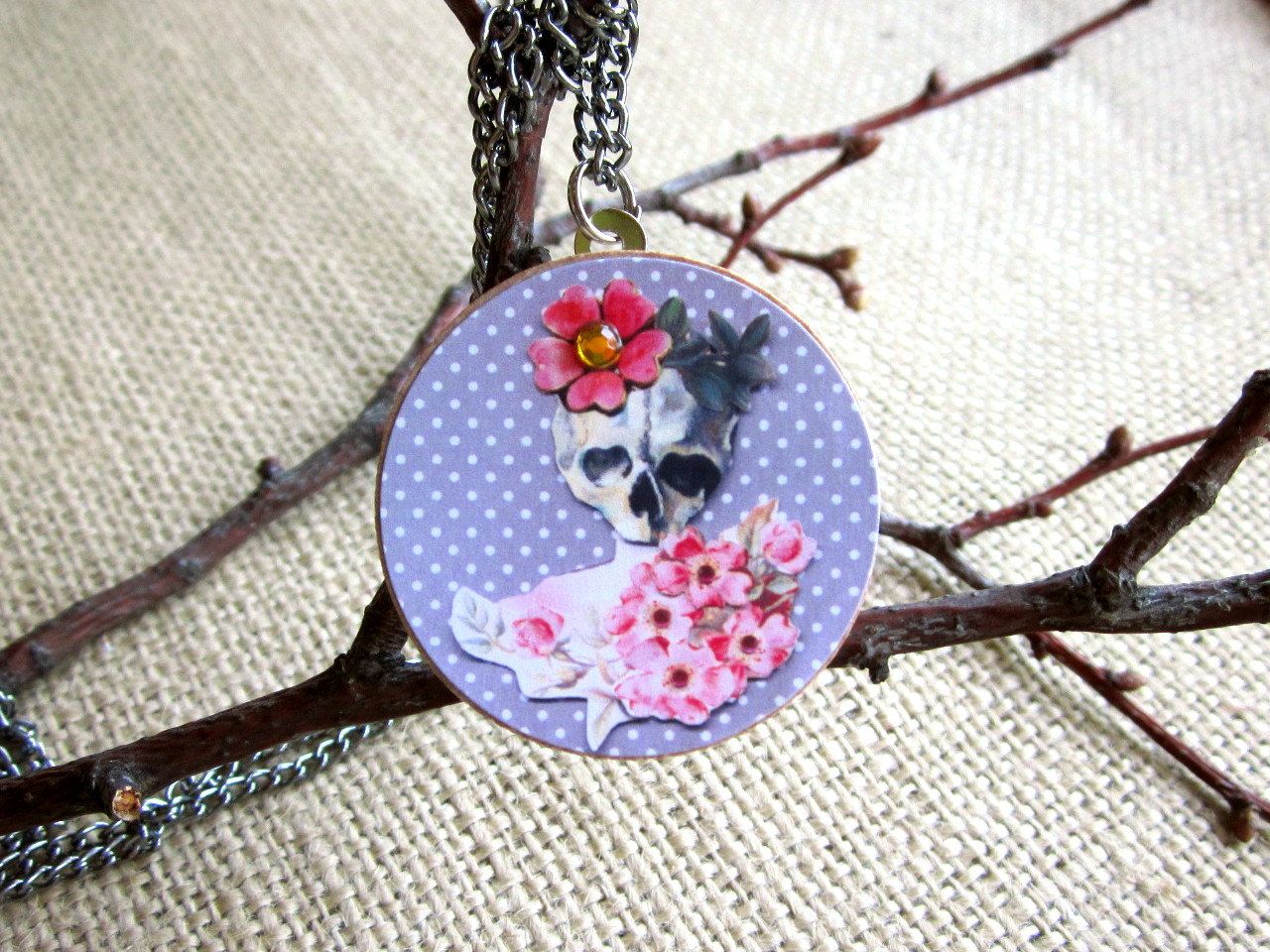 Altered Game Piece Pendant Necklace