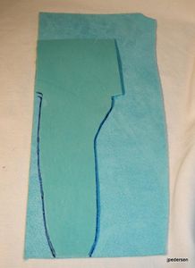 Cutting Out the Leather Front and Transferring the Shape to What Will Become the Back Piece