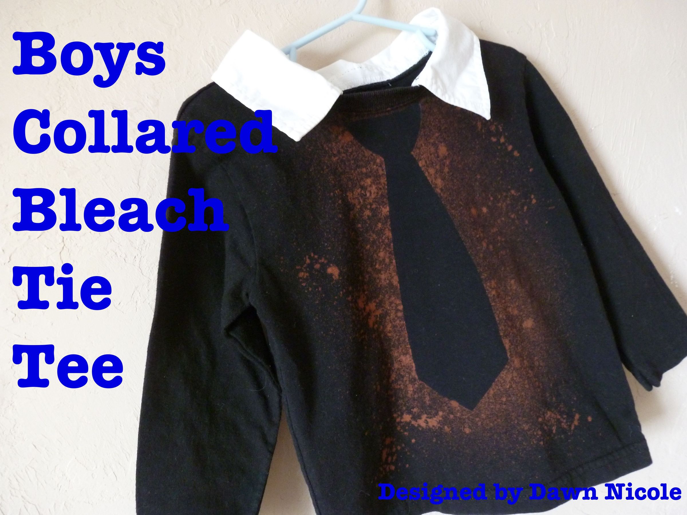 Boys Bleach Tie Tee W/ Faux Collar
