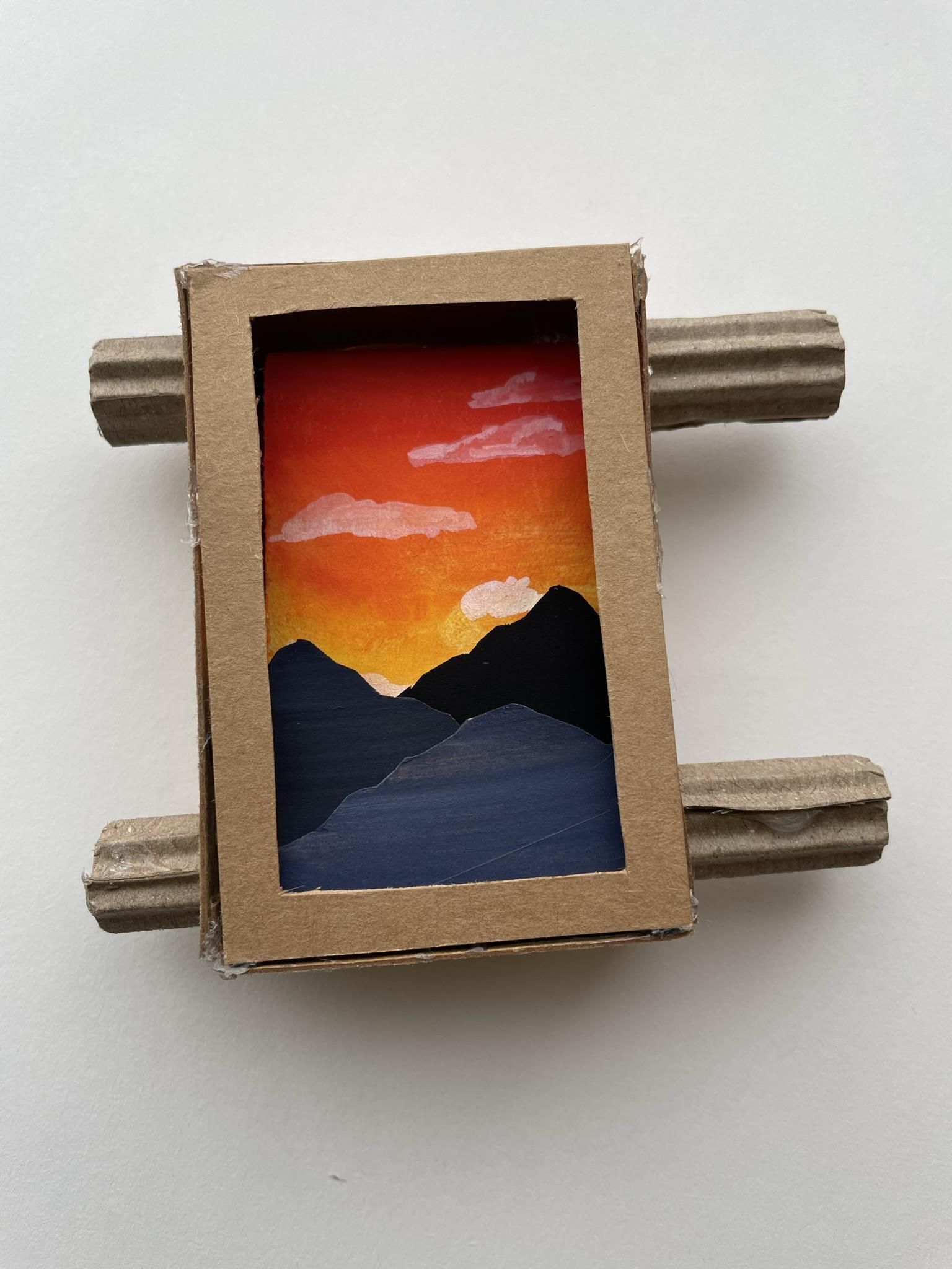 Scrolling Paper Art Sunset Box