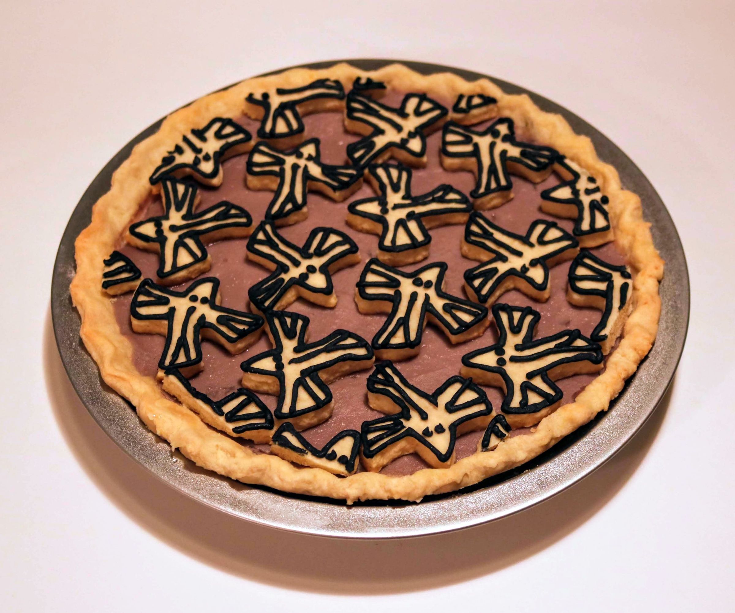 Escher Inspired Taro-Coconut Custard Pie