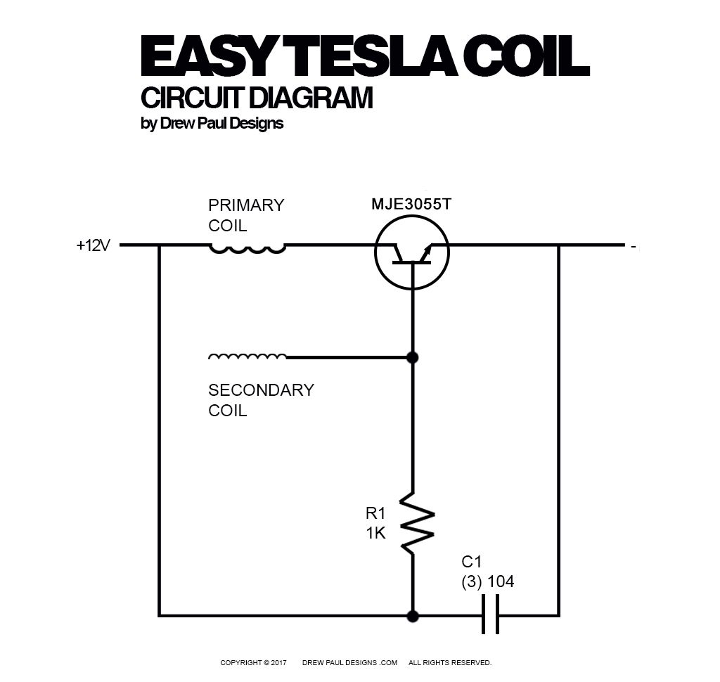 Simple Coil Mini Tesla Coil Schematic
