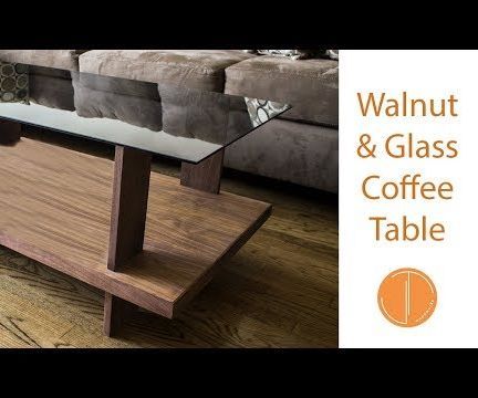 Walnut and Glass Coffee Table