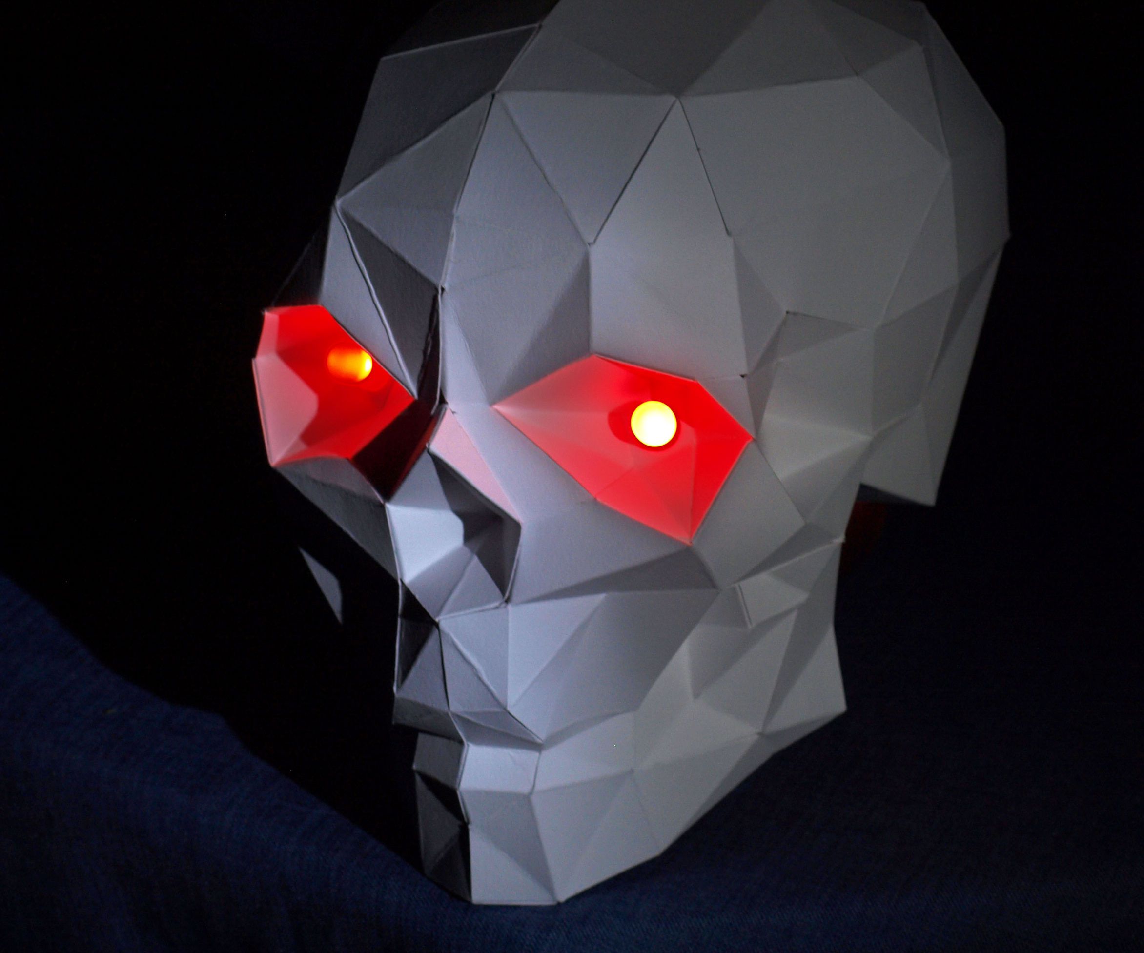 Papercraft Skull With Glowing Eyes