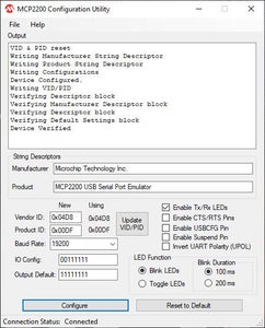 Figure 9  Microchip MCP2200 Configuration Utility