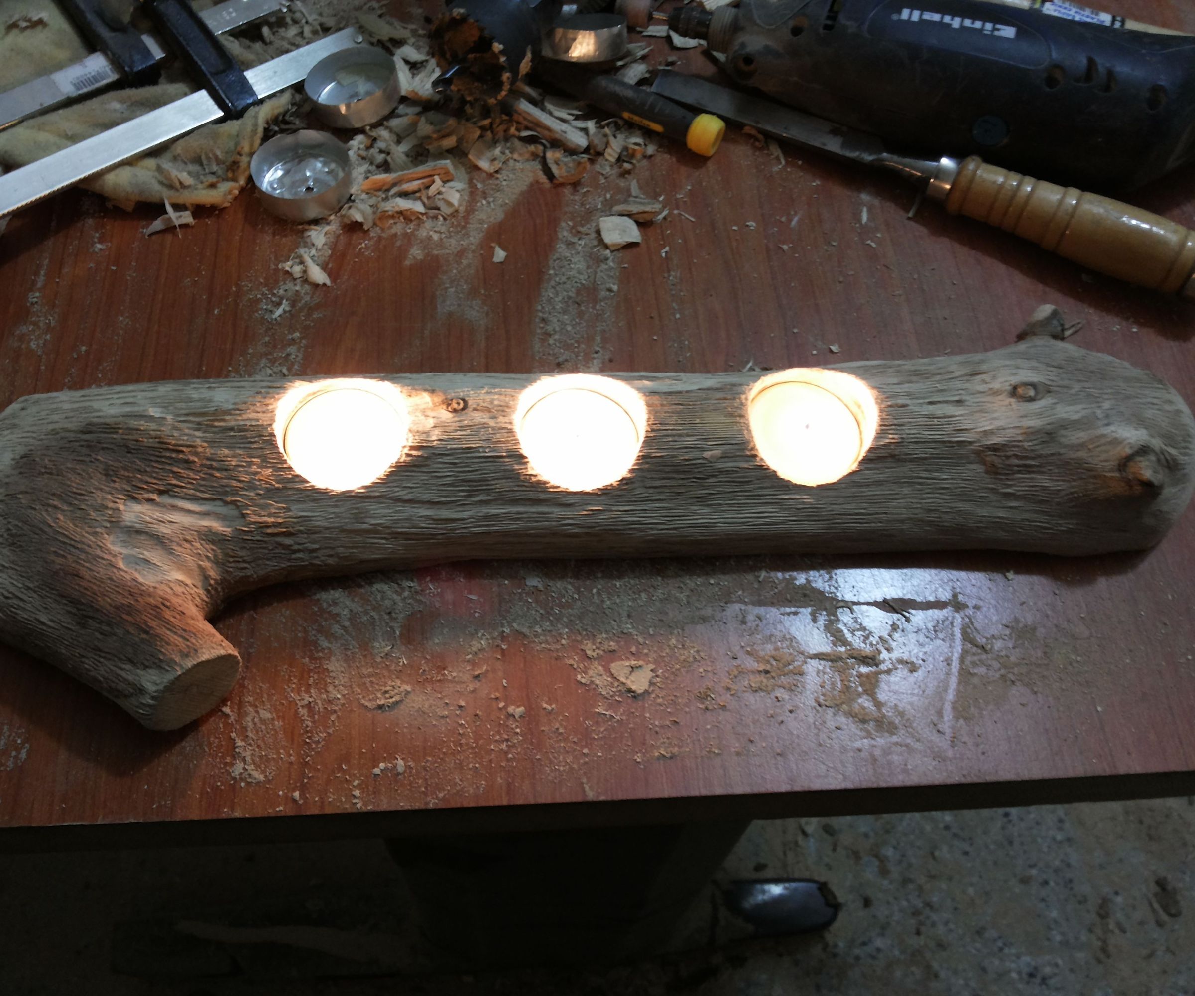 Wooden Tealigt Holder