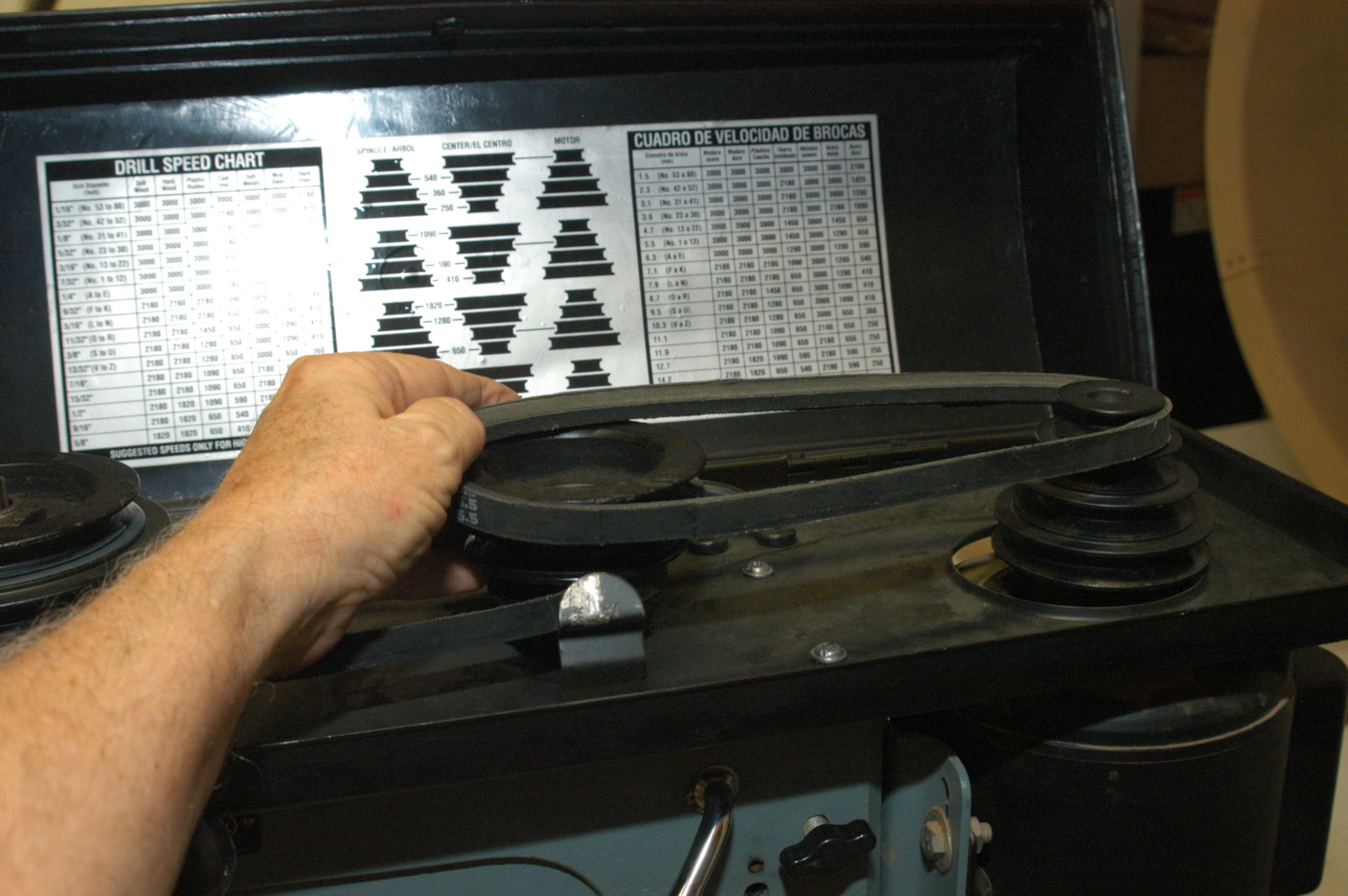 Changing Speeds on the 12 Speed Drill Press Instructables