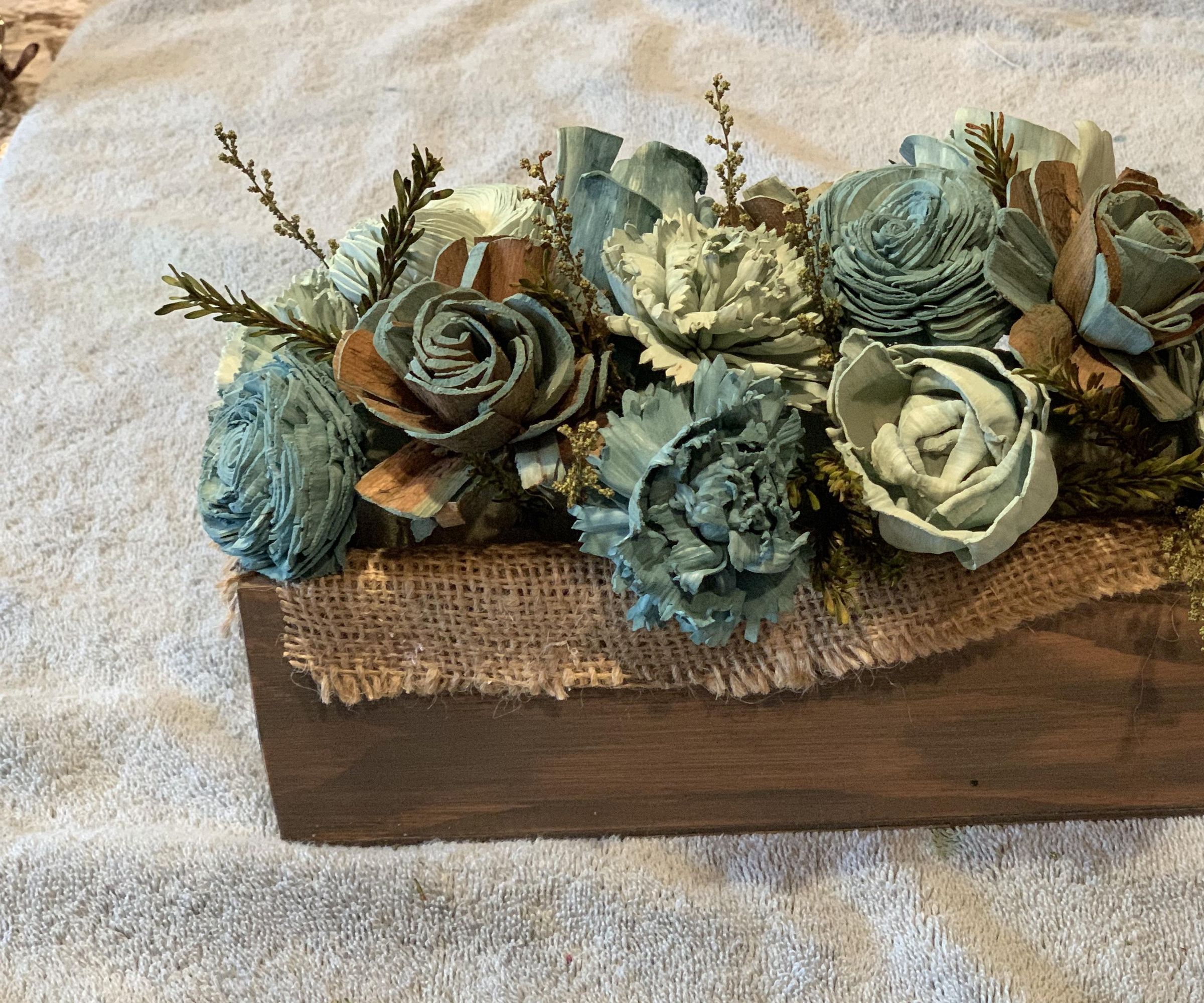 Easy Handmade Wood Flower Centerpiece