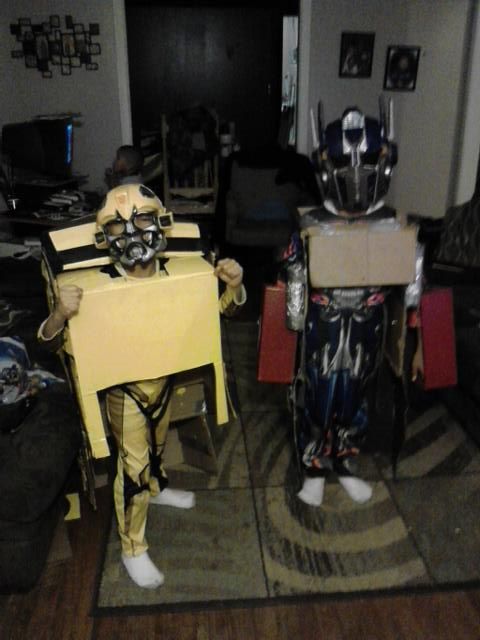 Transforming  Optimus Prime and Bumblee Bee Costumes 2011