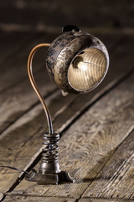 EyeBall Little Desklamp Rusty Steampunk Full Metal