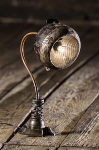 EyeBall Little Desklamp Rusty Steampunk Full Metal