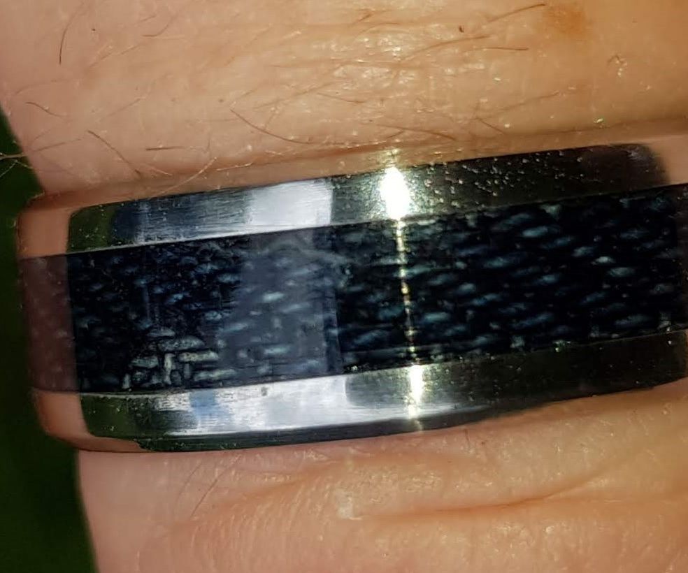 Jeans Denim and Stainless Steel Ring