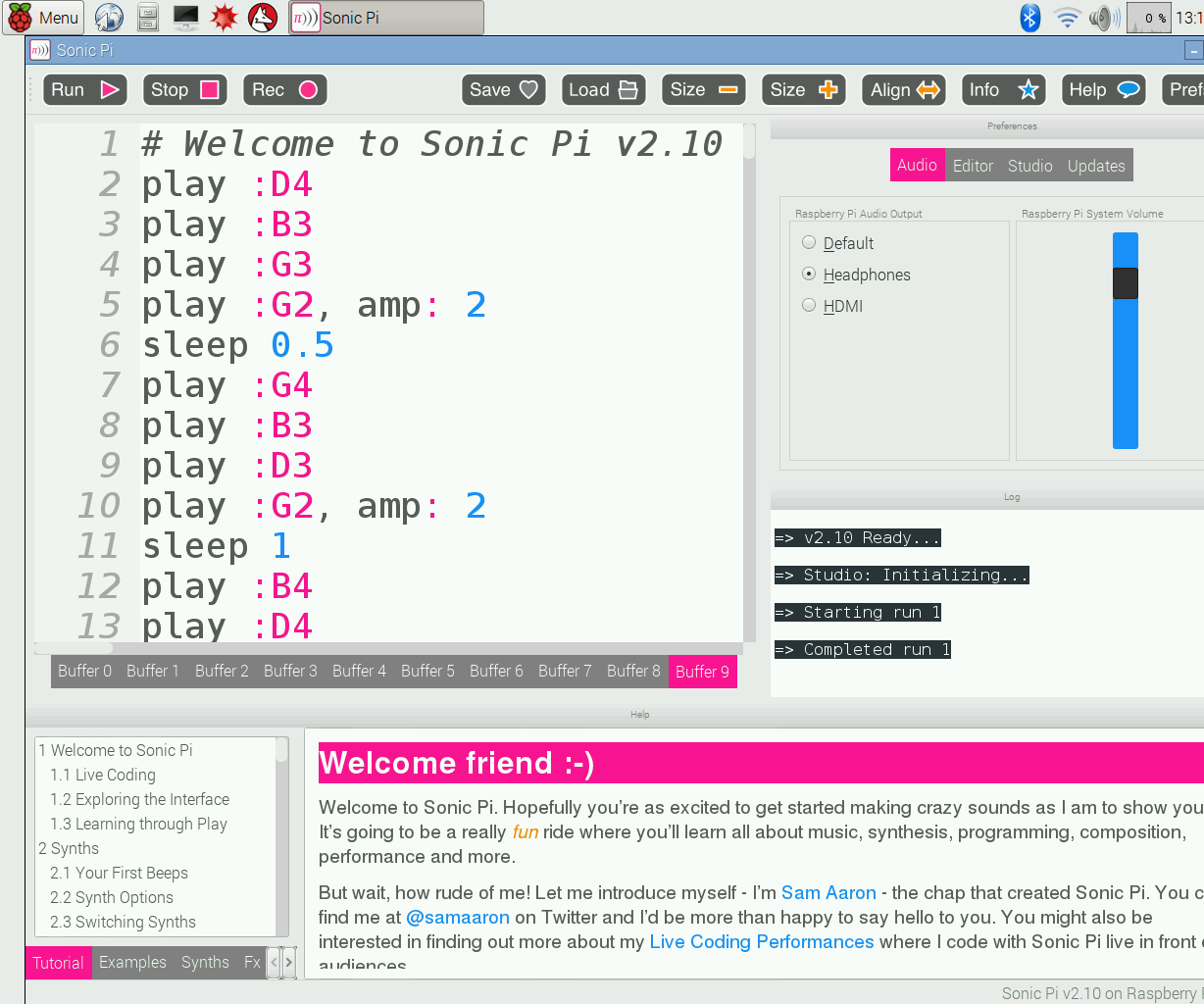 Amazing Grace With Sonic Pi