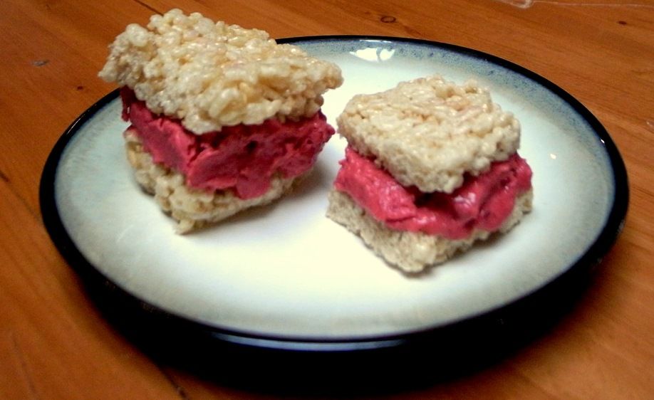 Rice Krispie Treat Ice Cream Sandwich