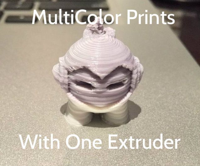 MultiColor 3D Prints With One Extruder