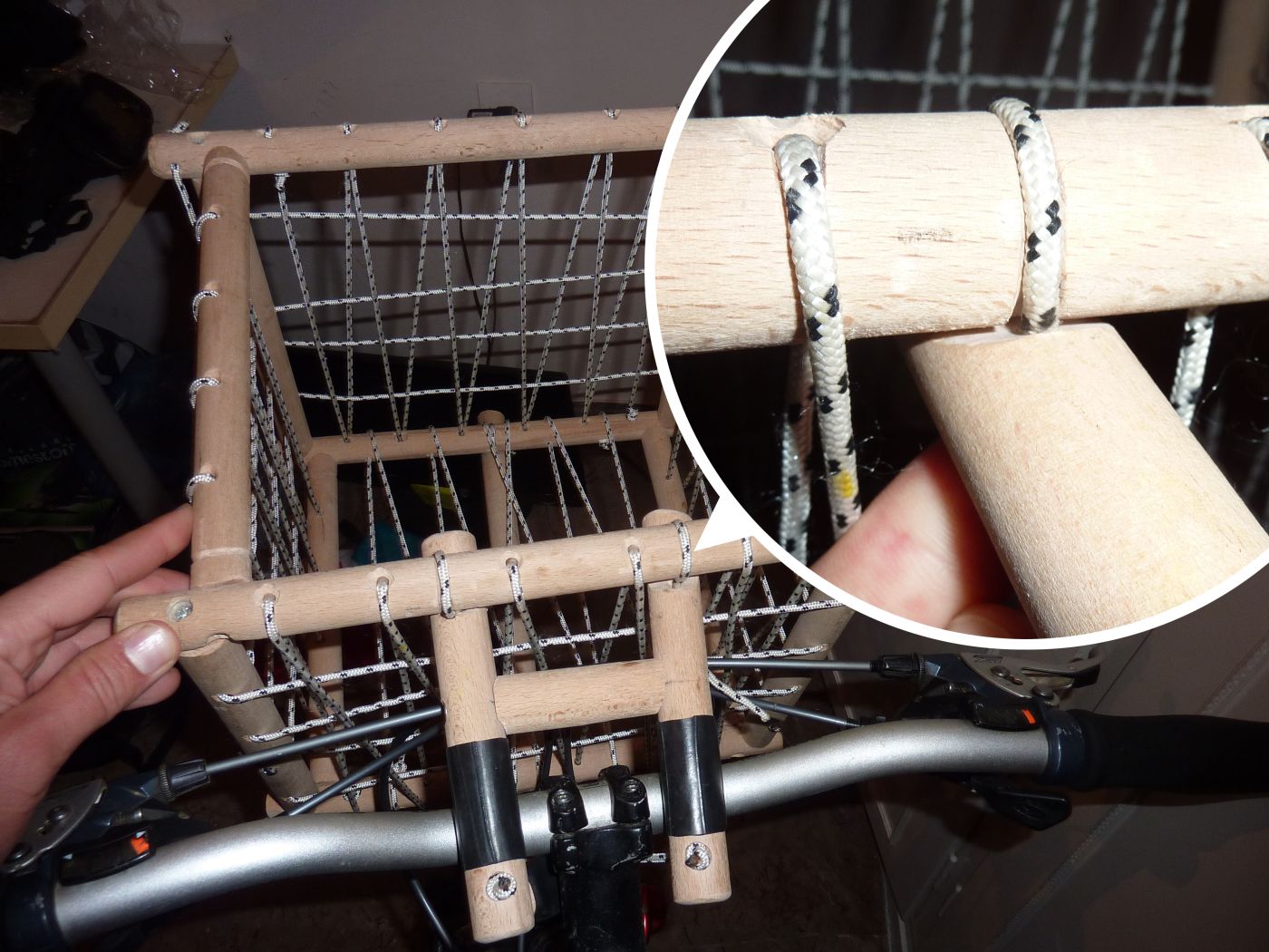 Heavy Duty Bicycle Basket From Broomsticks and Rope! 8 Steps (with