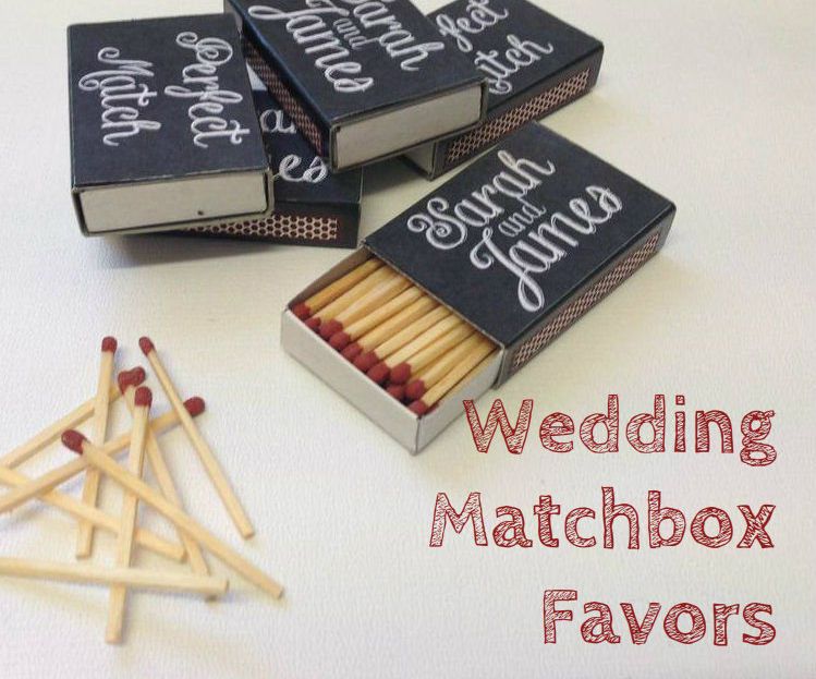 Chalkboard Wedding Matchbox Favours