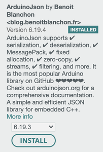 Installeer ArduinoJson Library