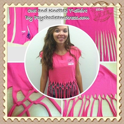 Cut and Knotted T-Shirt, No Sew