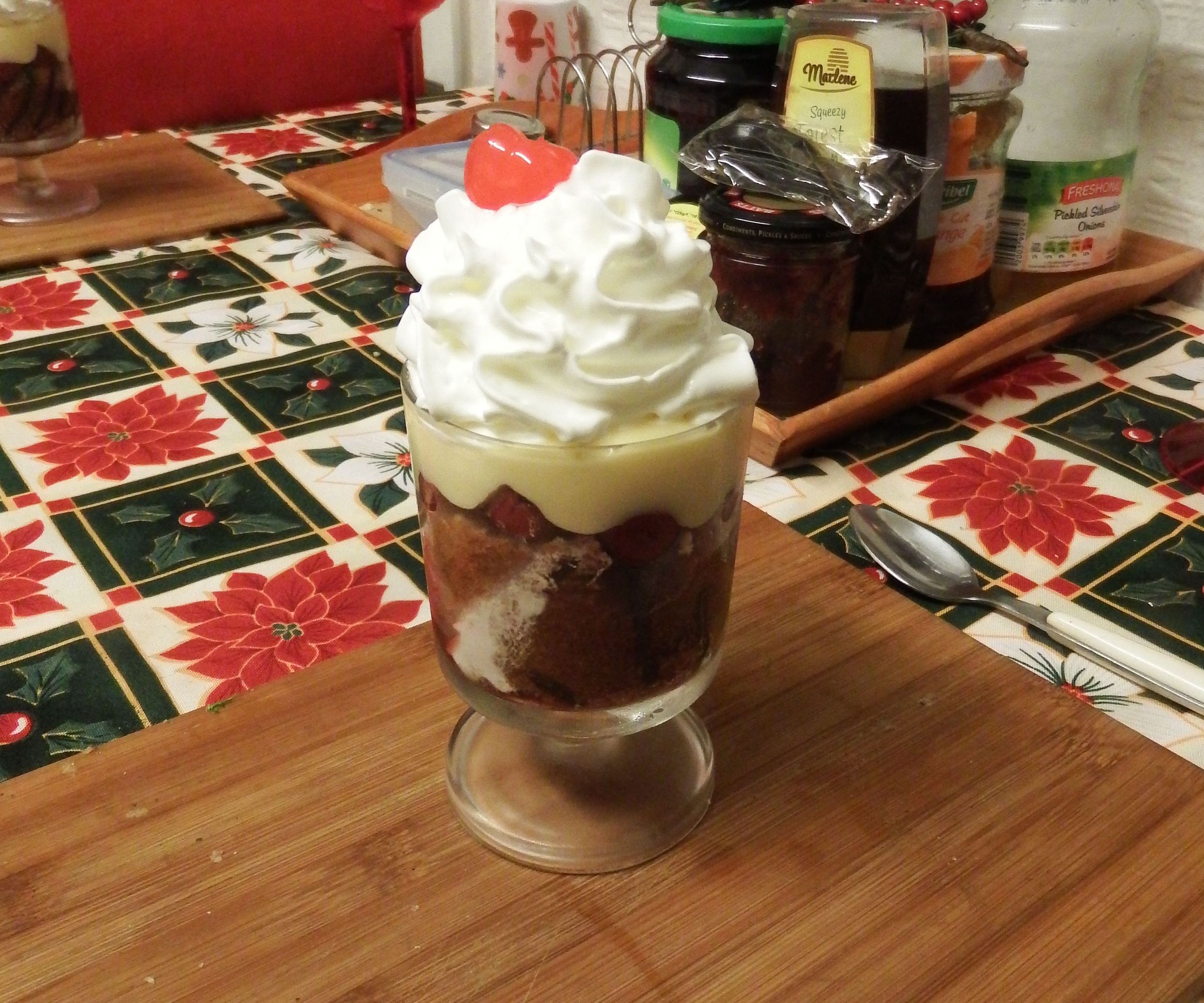 Individual Cherry Brandy Trifles