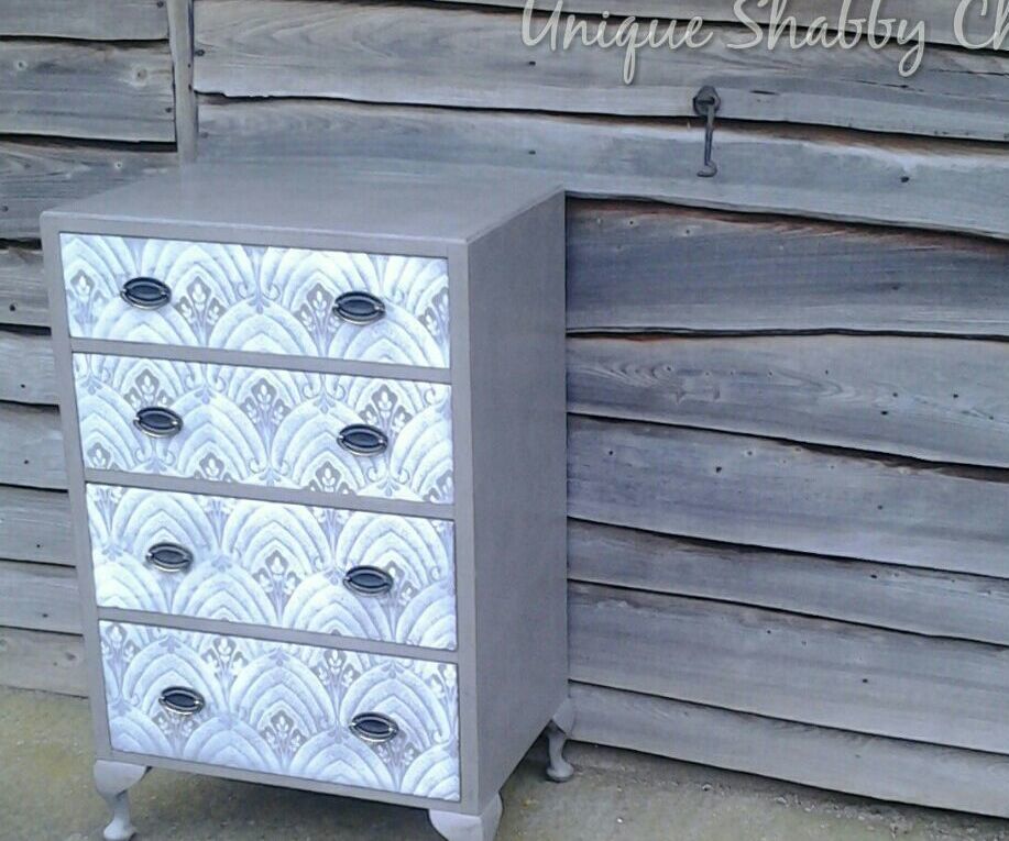 Shabby Chic Chest of Drawers - Lace Effect Front