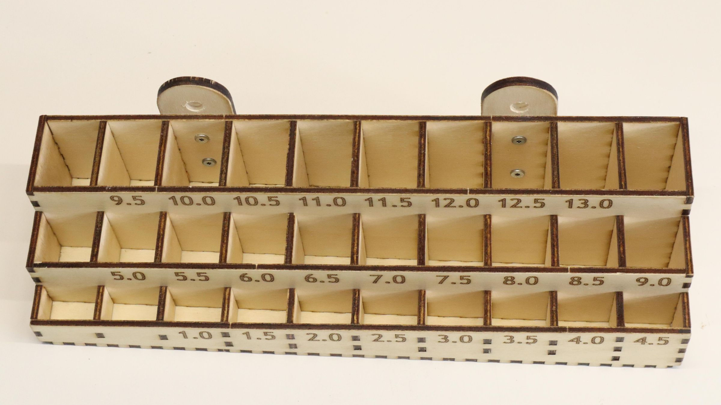 Laser Cut Drill Bit Organizer and CNC Routed Drill Bit Sorting Gauge