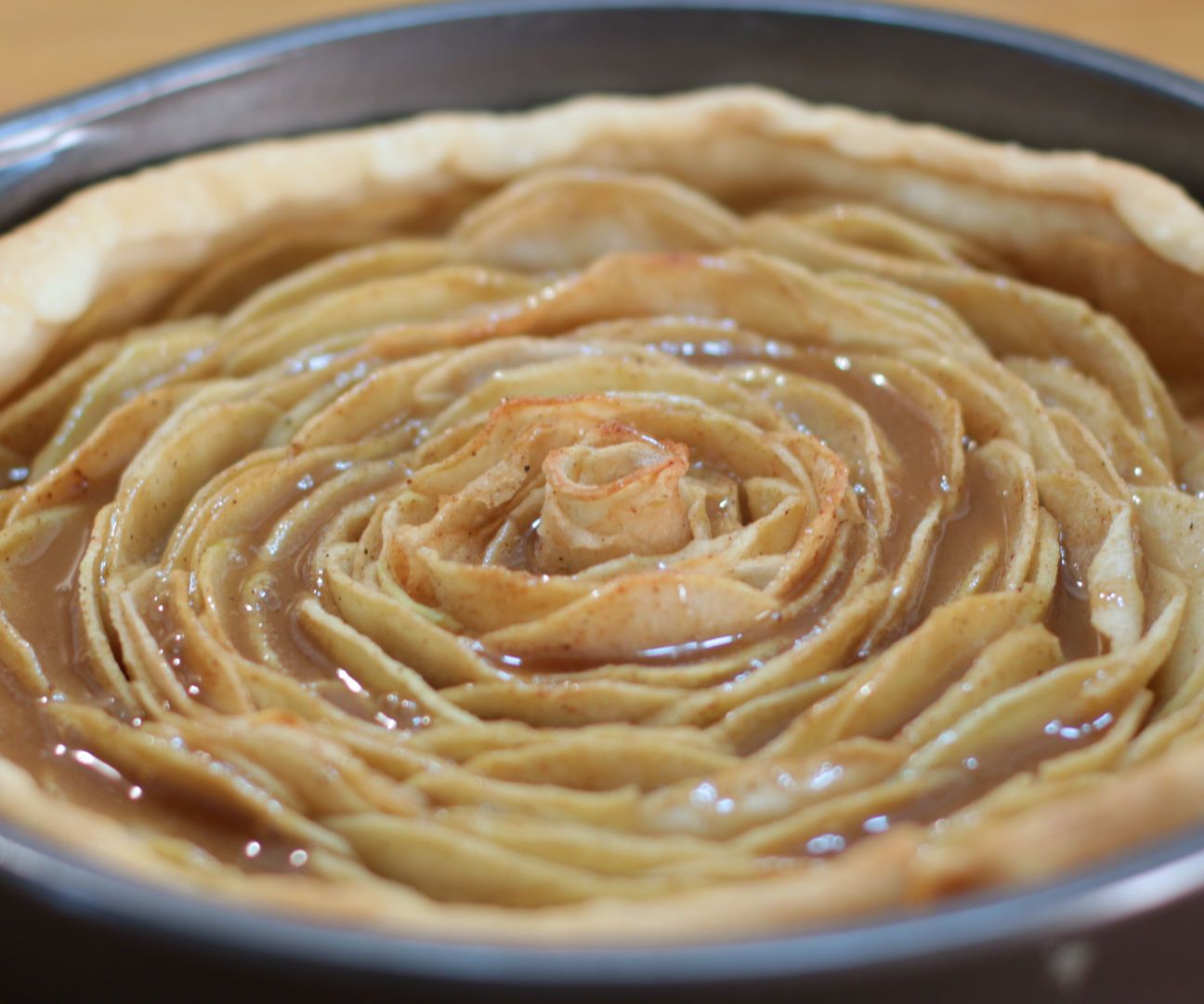 Caramel Rose Apple Pie