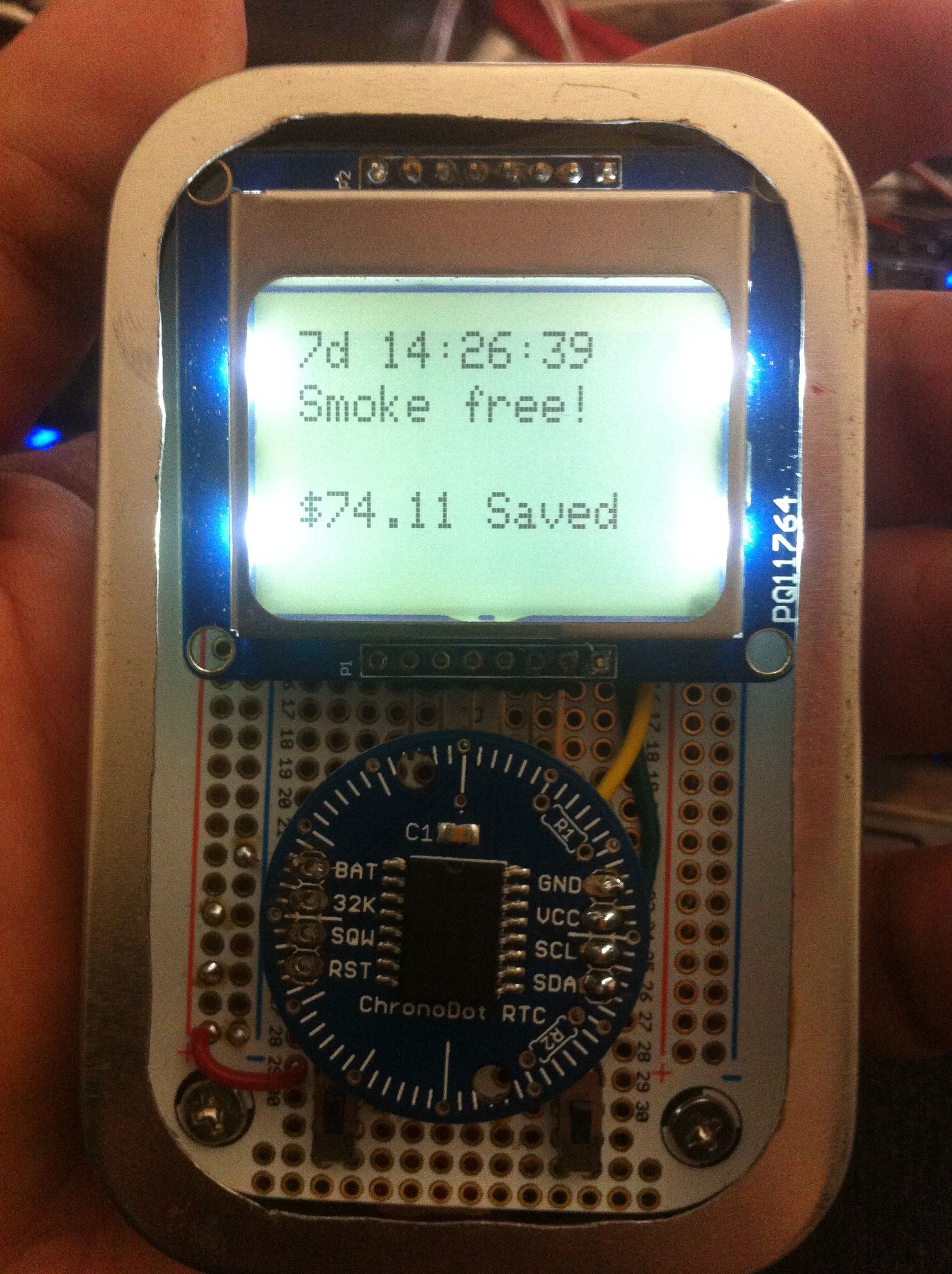 Mint-Sized Success Meter (quit smoking!) with Arduino