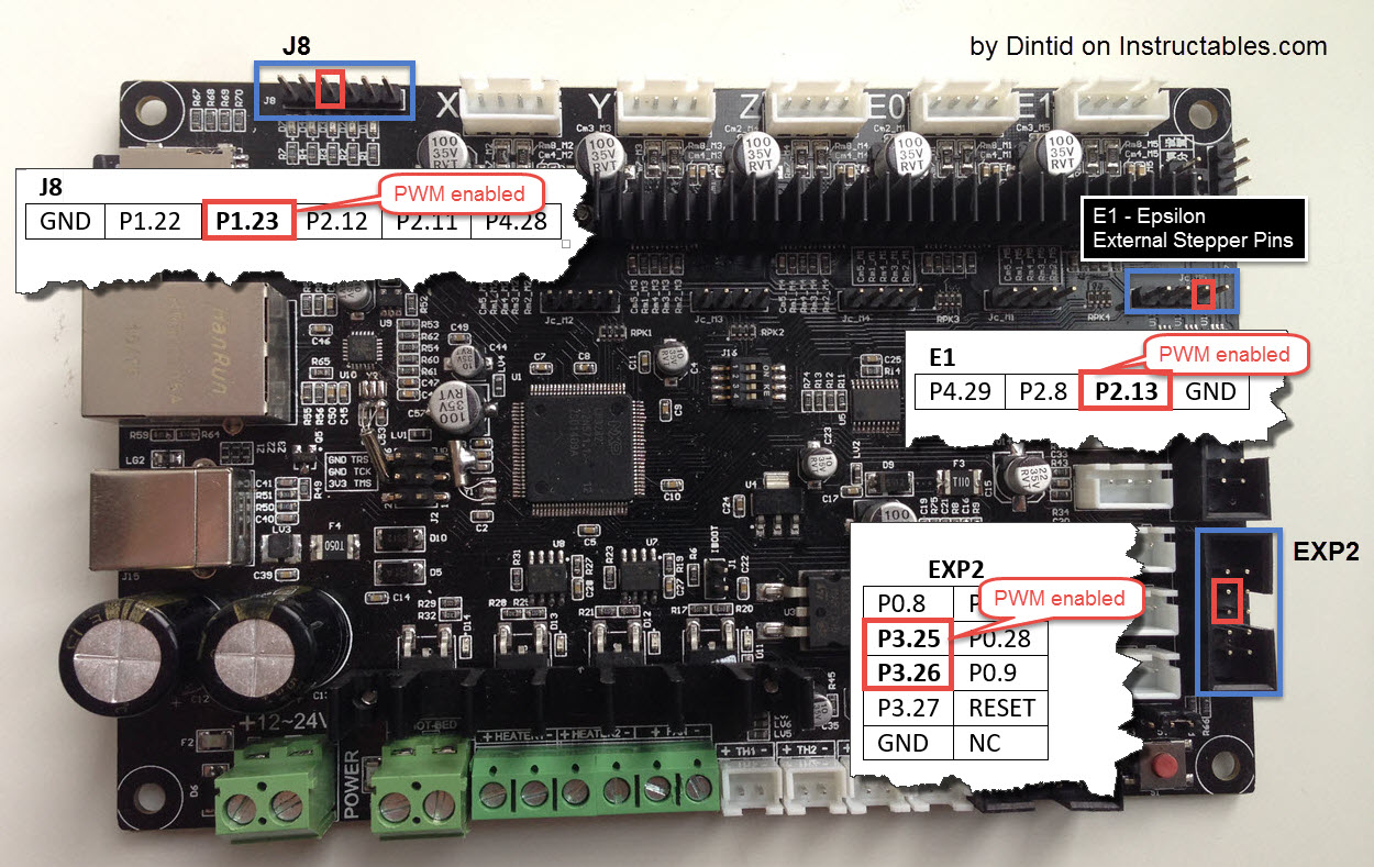 Sbase/Smoothieware - Use a Free PWM Pin and Power Expander
