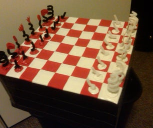 Duct Tape Chess Board and Chess Set