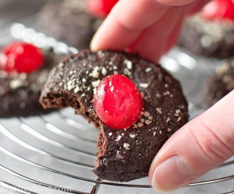 Chocolate Cookies With Maraschino Cherries