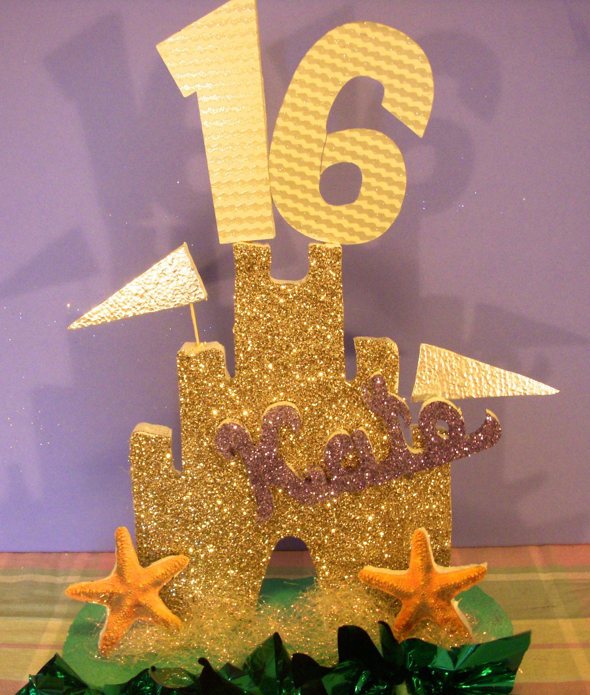Styrofoam Centerpieces - Styrofoam Numbers - Under the Sea Themed Centerpiece