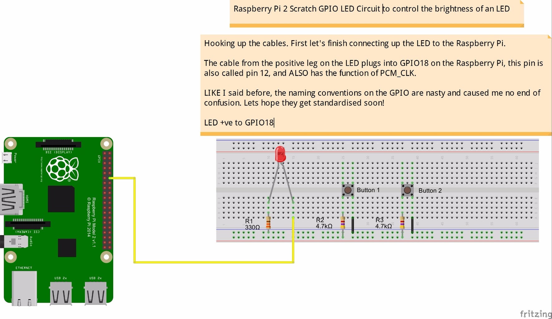 Brightness Control PWM Based LED Control Using Push Buttons, Raspberry ...