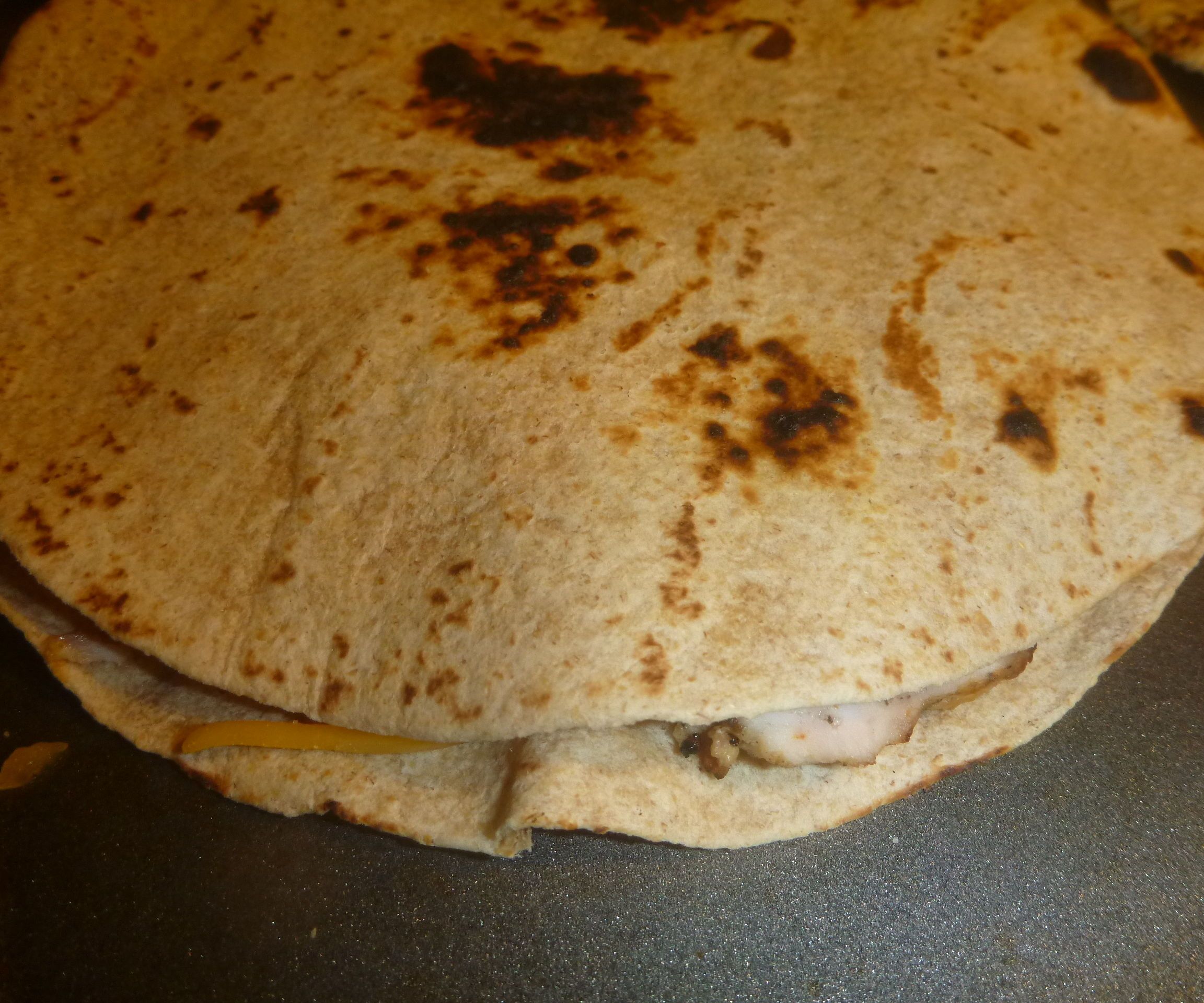 Quesadillas Made With Left Over Bar B Que Meat or Vegetables 