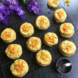 Cheese and Spinach Scones With Turmeric
