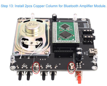 Install 2pcs Copper Column for Bluetooth Amplifier Module